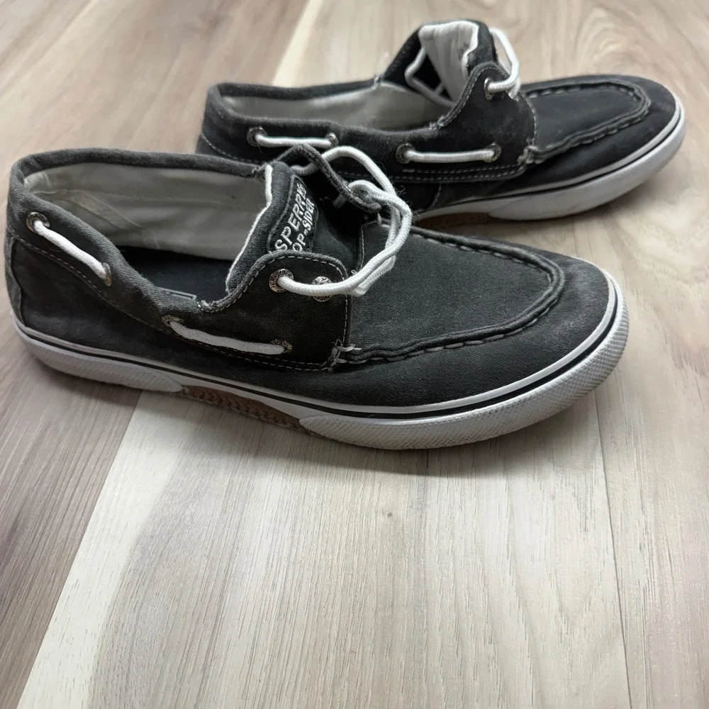 Sperry Top-Sider Halyard Boat Shoes Canvas Sneakers 5M Grey Mens Loafers YB45037